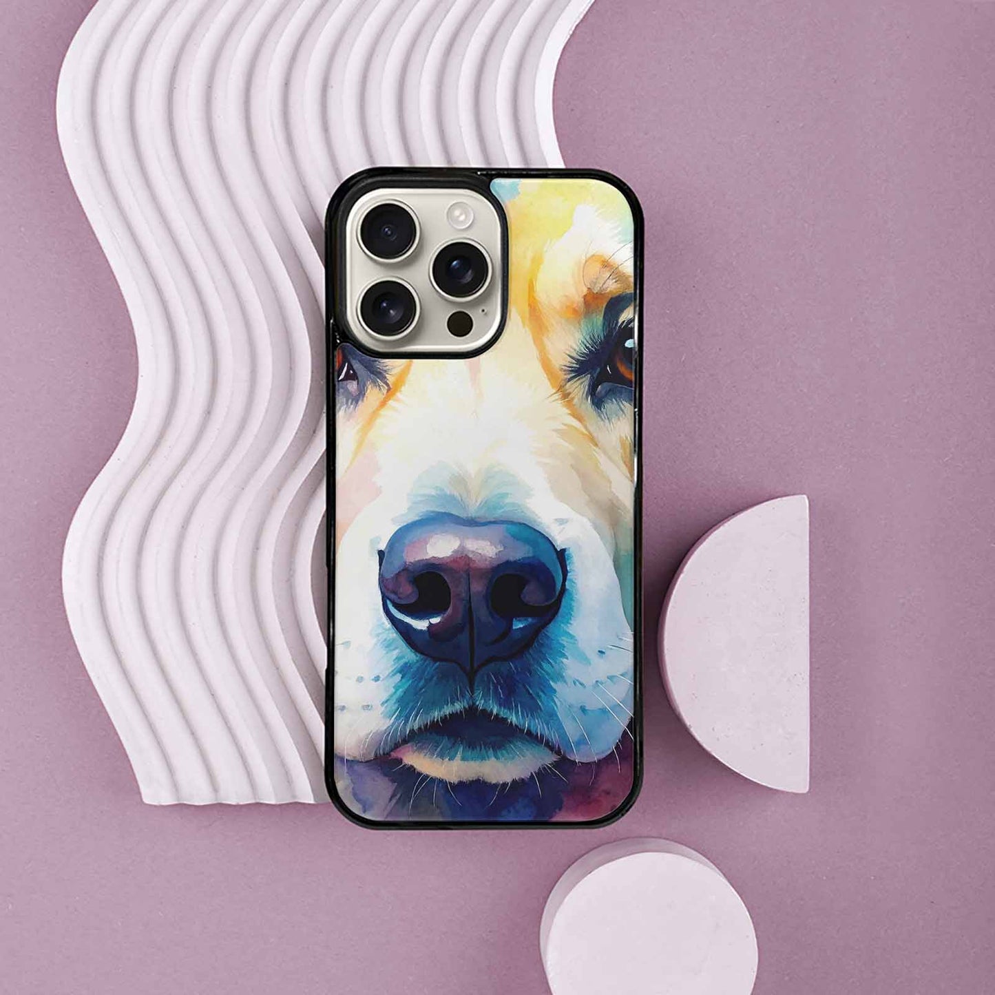 iPhone 16 Pro Max Case — Golden Retriever Watercolor Art Pattern, Unique Phone Case Design