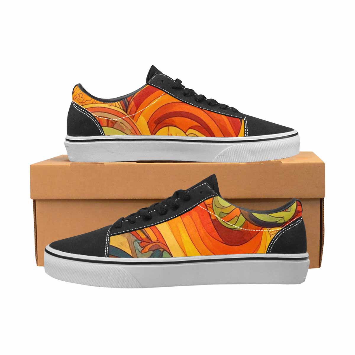 MEN'S Groovy 70S Peace Canvas Lace-Up Grunge Sneakers