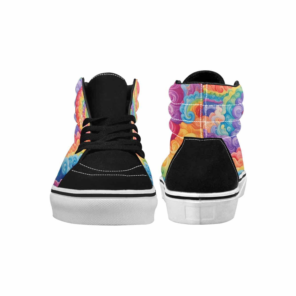 MEN'S Tie Dye Swirls Tie High Top Canvas Vivid Custom Sneakers