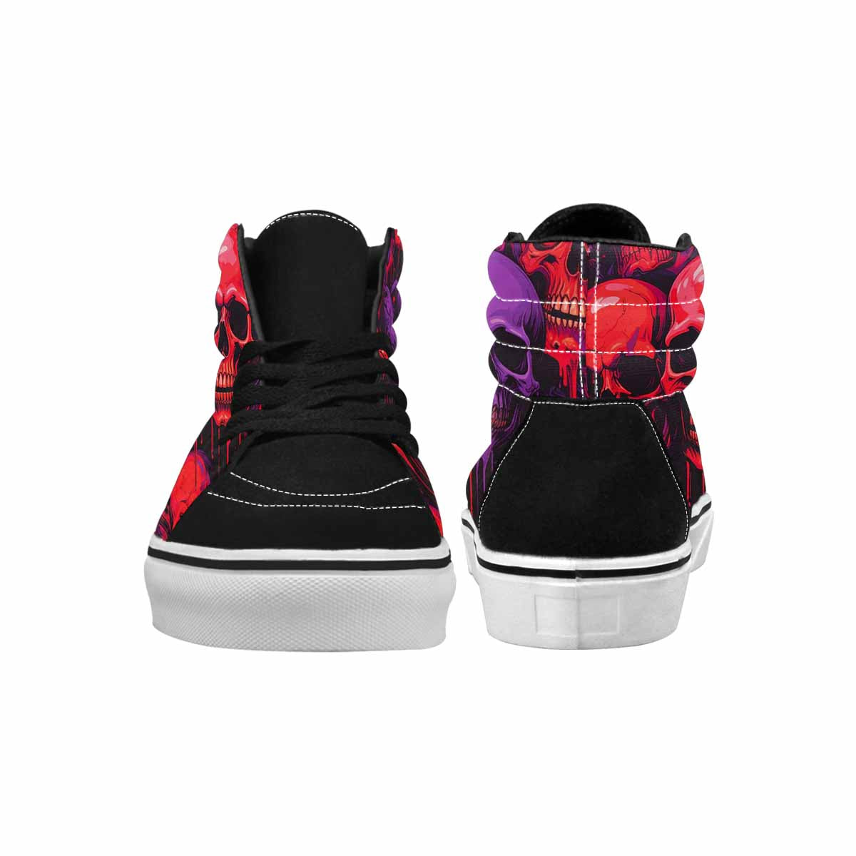 MEN'S Skulls High Top Canvas Graphic Print Melting Art Limited Edition Sneakers