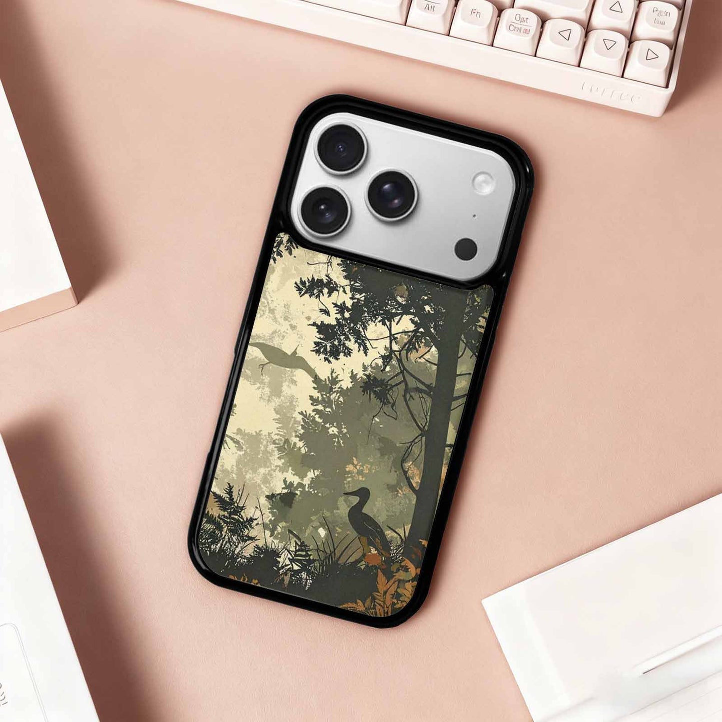 iPhone 17 Pro Case — Hunting Camouflage Pattern With Deer Camo, Custom Print Case Cover