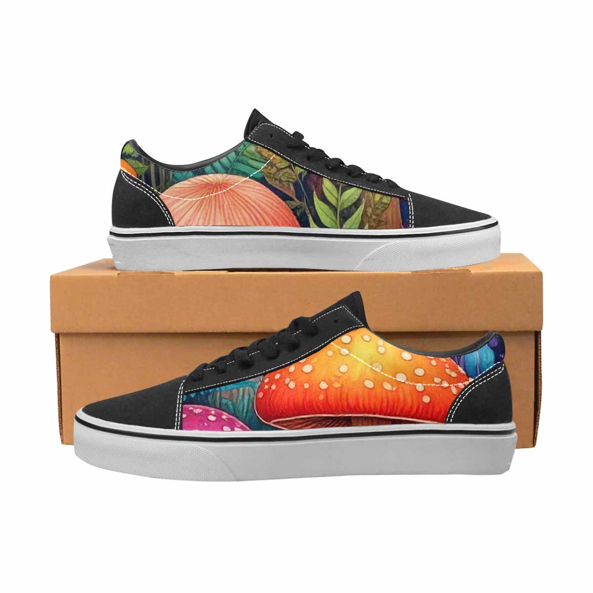 WOMEN'S Mushrooms Botanical Mushrooms Lace-Up Canvas Dreamlike Shoes