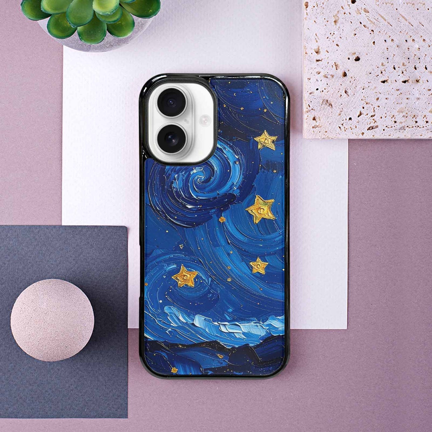 iPhone 16 Case — Starry Night Galaxy Custom, Original Design Phone Case