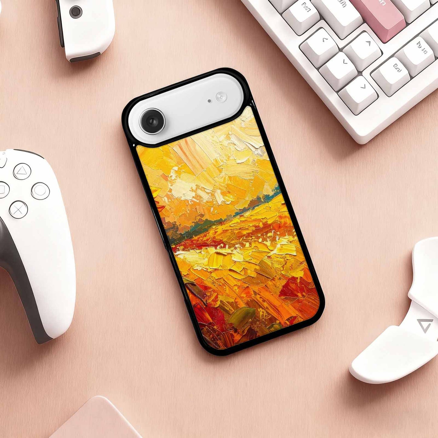 iPhone 17 Air Case — Impressionist Sunflower Brushstroke Pattern Hundreds Floral, Unique Phone Case Design