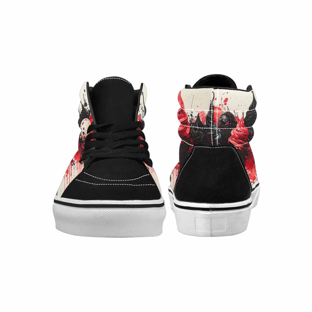 MEN'S Ice Cream Motif High Top Canvas Melting Art Custom Sneakers