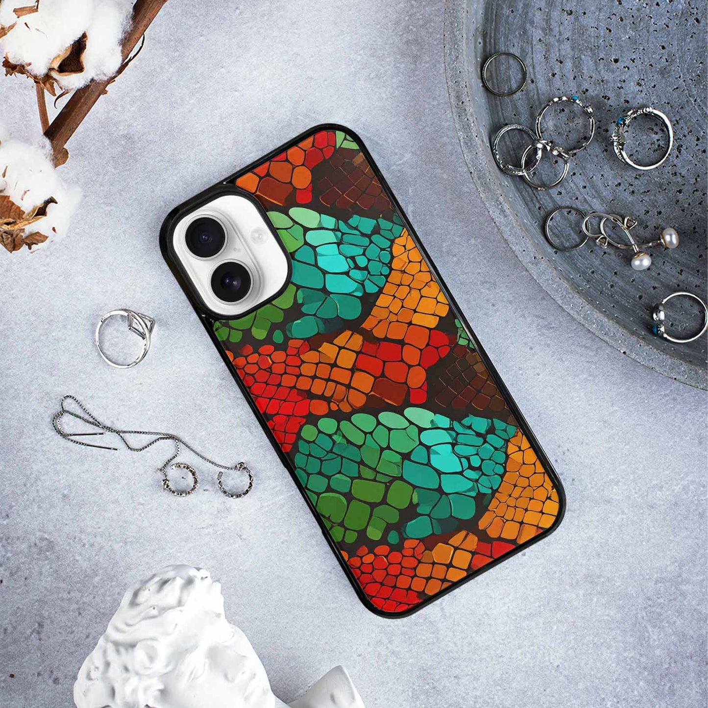 iPhone 16 Plus Case — Dark Snake Print Custom, Custom Phone Case