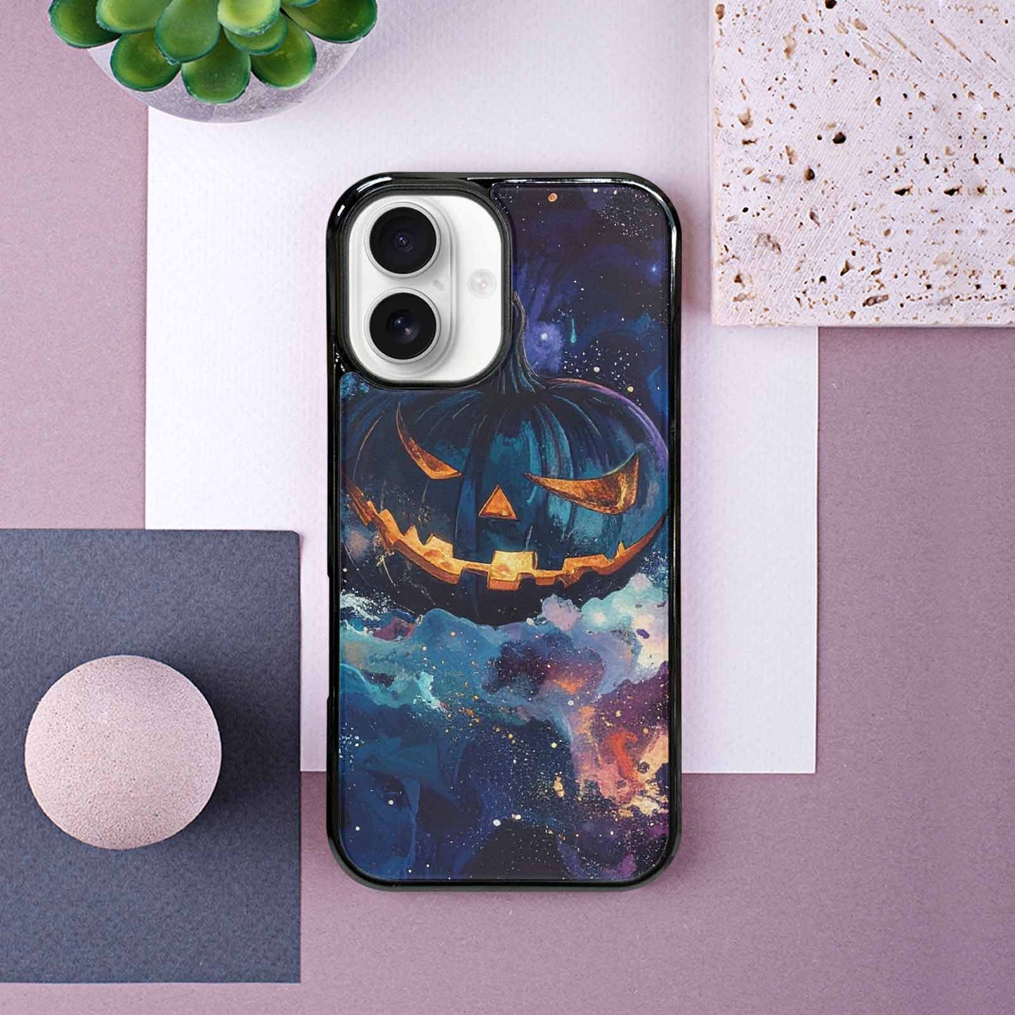 iPhone 16 Case — Eamless Repeating Pattern Of Overlapping Pumpkin, Personalized Phone Case