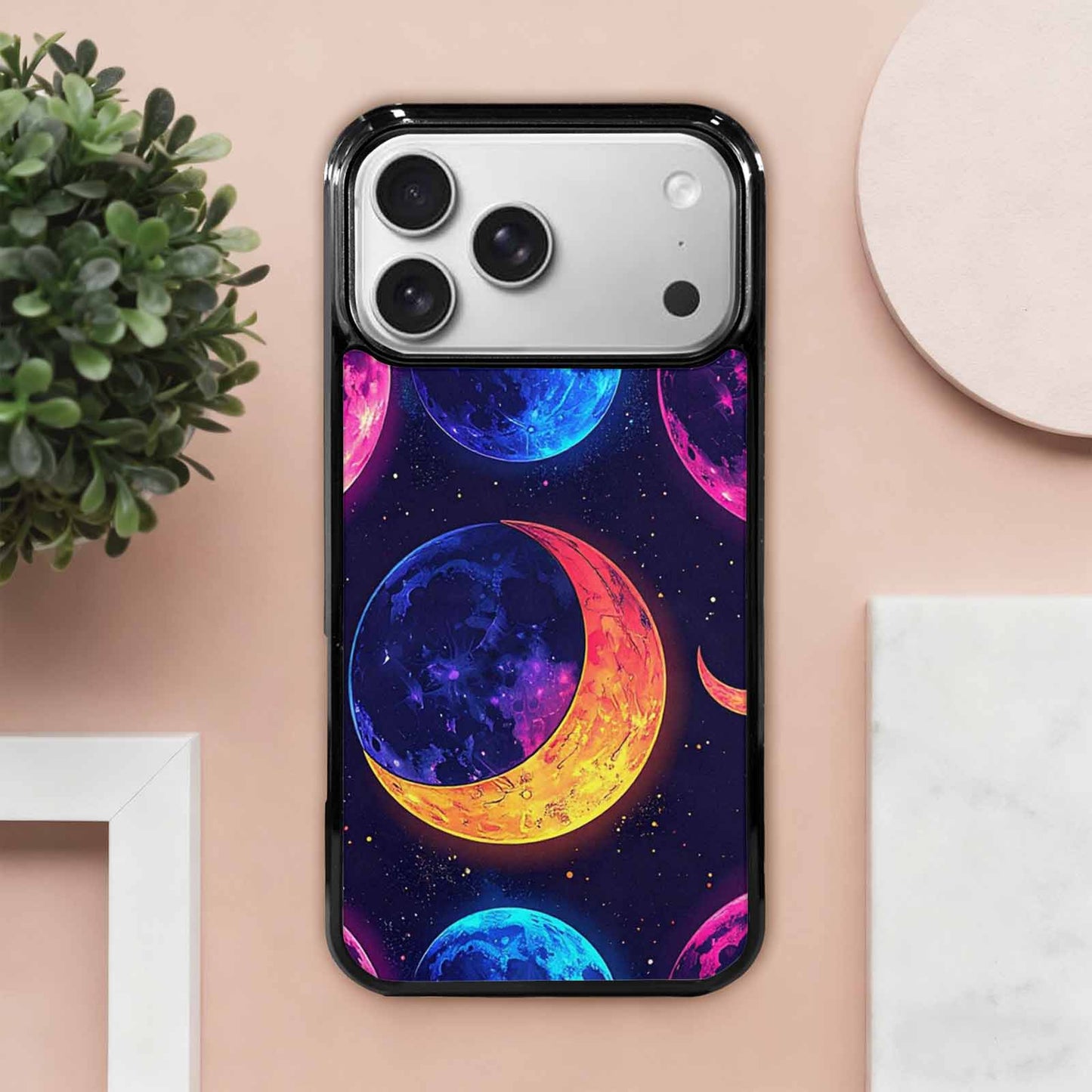 iPhone 17 Pro Max Case — Neon Winter Moon Cartoon Cute, Customized Protective Case