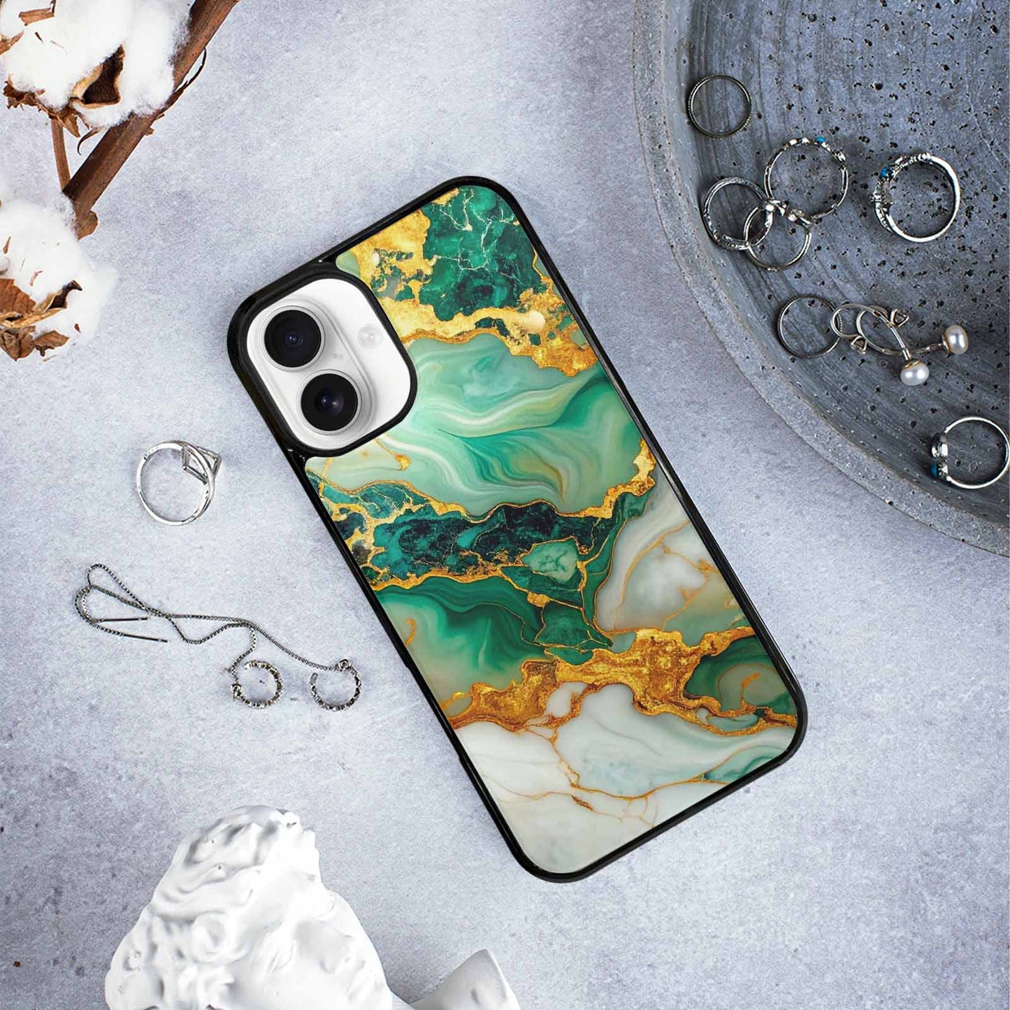 iPhone 16 Plus Case — Marble Gold, Custom Phone Case