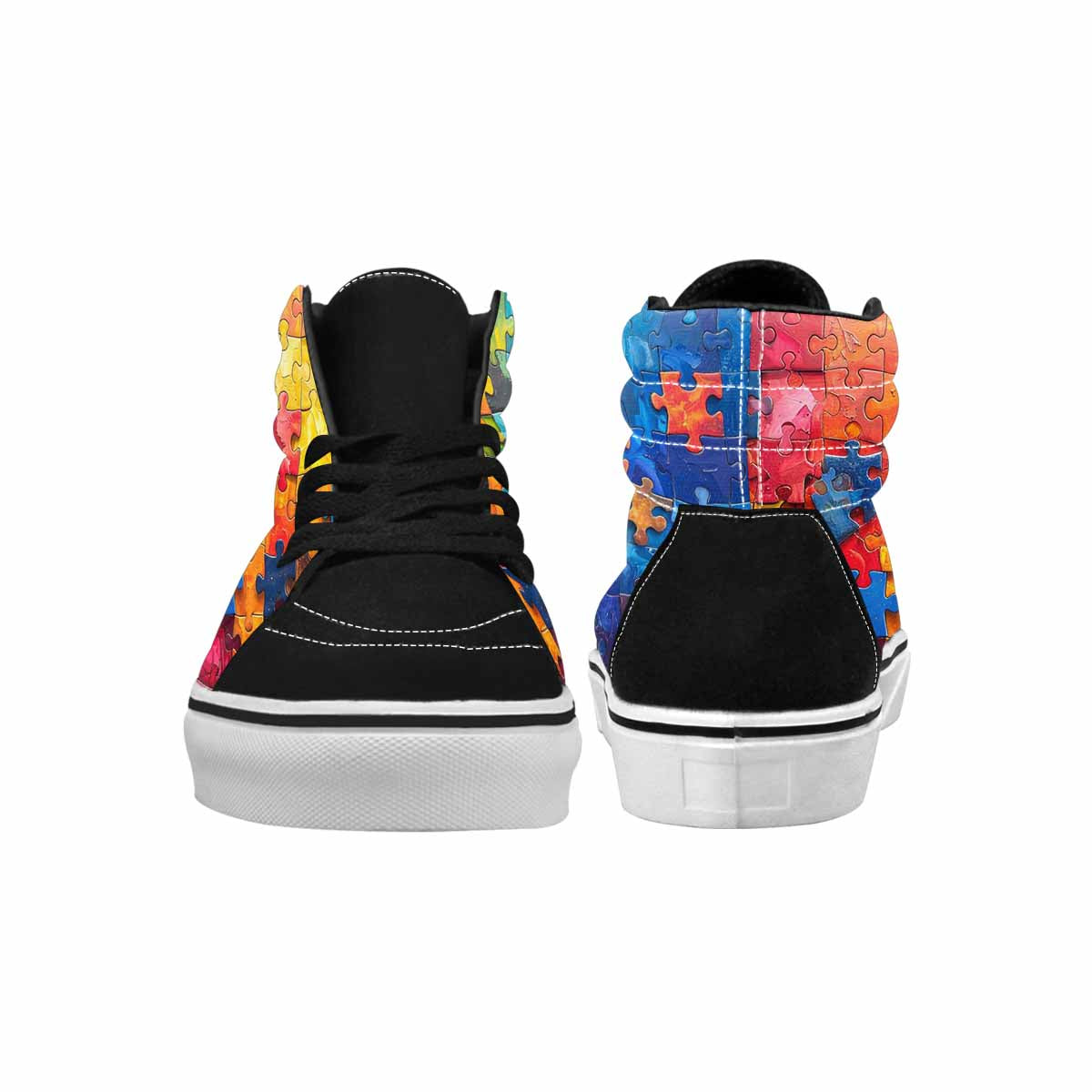 MEN'S Autism Puzzle Pieces High Top Canvas Wallpaper Art Sneakers