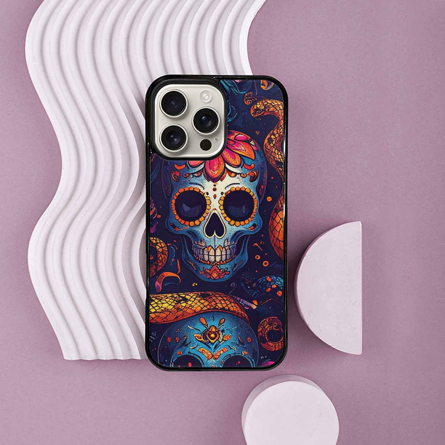 iPhone 16 Pro Max Case — Snake Skulls Print Custom, Customized Protective Case