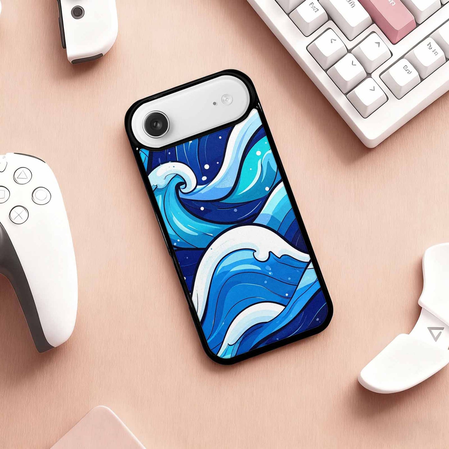 iPhone 17 Air Case — Glossy Winter Wave Seamless Cartoon Cute, Custom Made Phone Cover