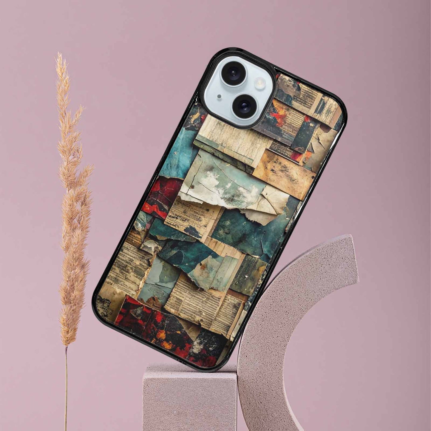 iPhone 15 Plus Case — Distressed Grunge Texture Pattern Hundreds Of, Custom Art Phone Cover
