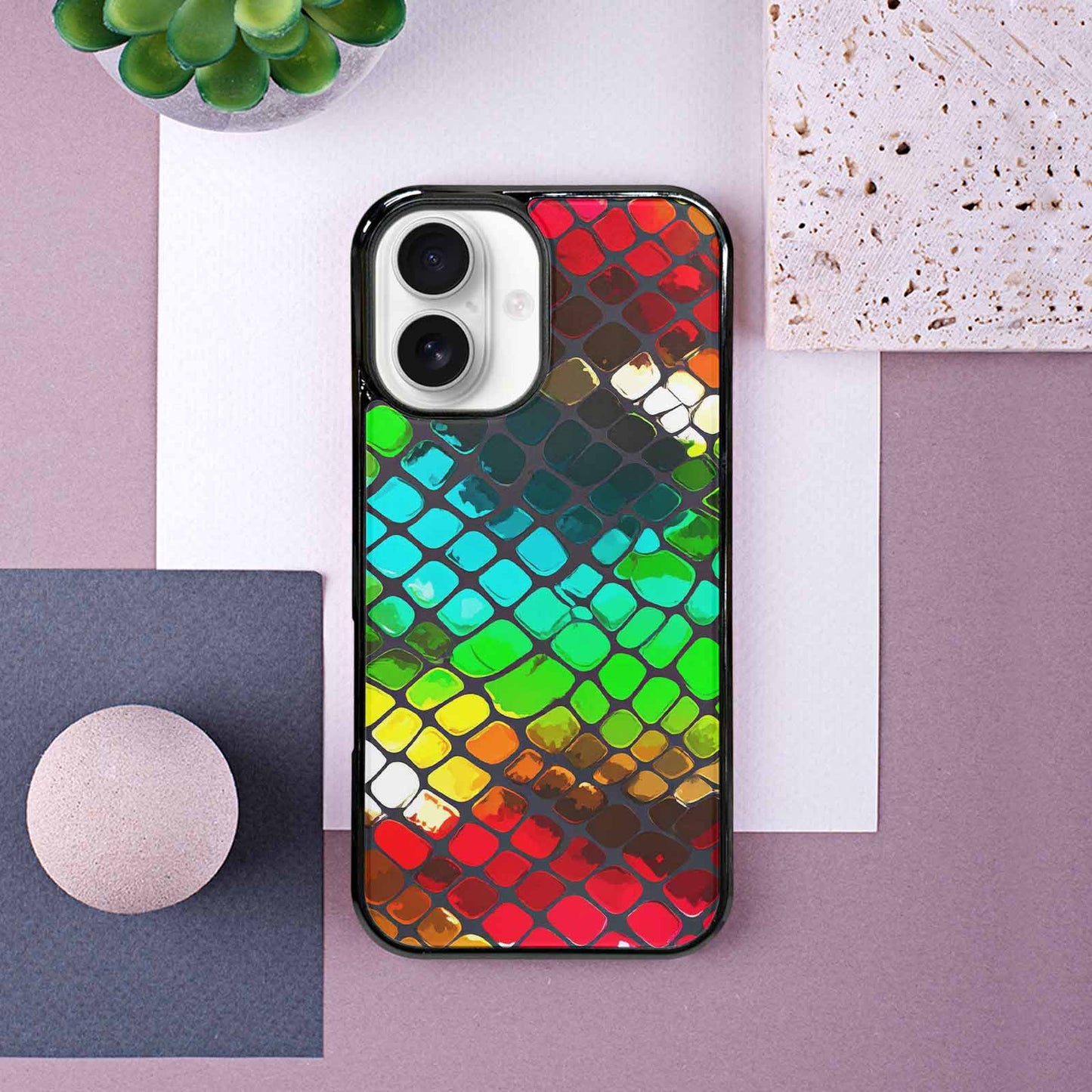 iPhone 16 Case — Snake Print Dark Seamless Pattern Vibrant, Personalized Phone Case