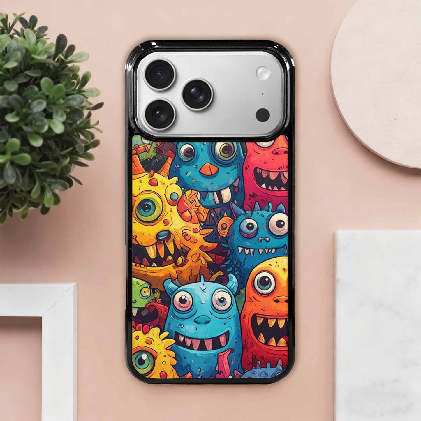iPhone 17 Pro Max Case — Small Cartoon Monster Character Cartoon Cute, Unique Phone Case Design