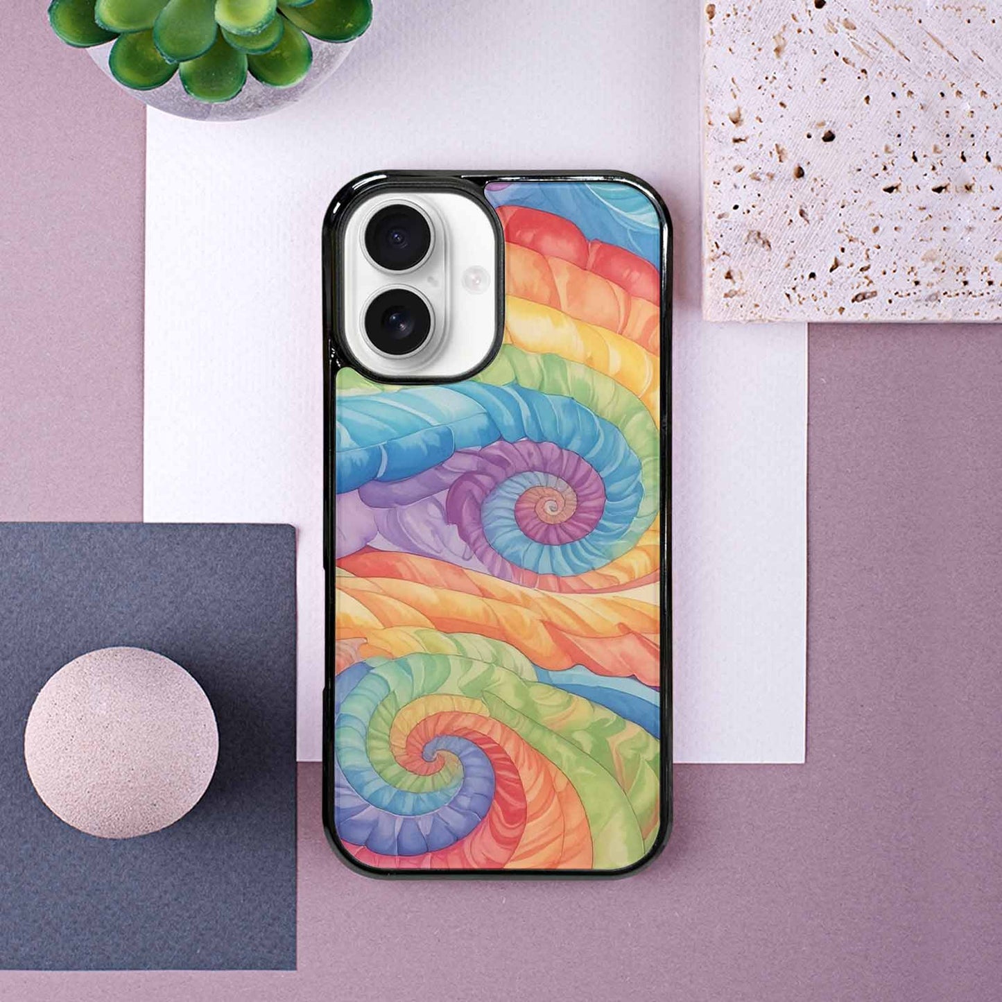 iPhone 16 Case — Tie Dye Swirls Tie Dye Swirls, Unique Phone Case Design