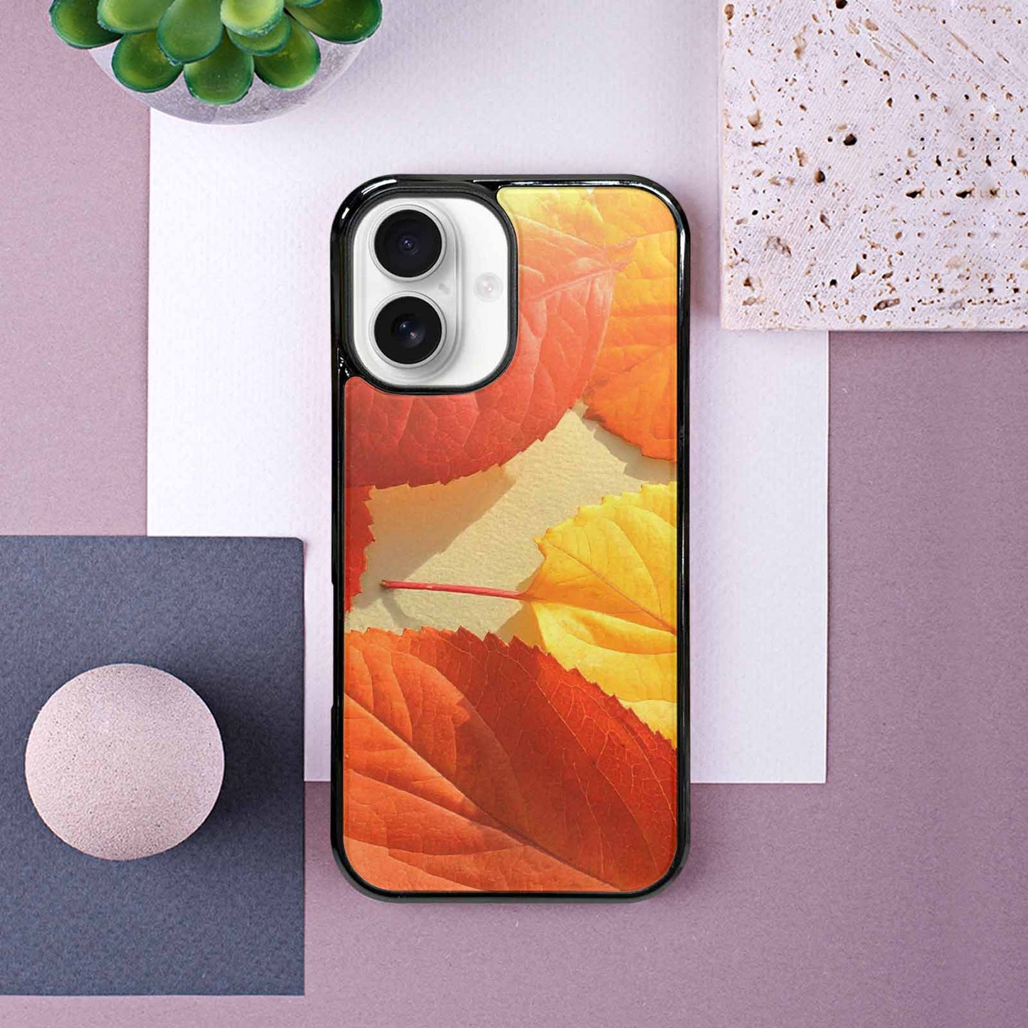 iPhone 16 Case — Autumn Leaves, Custom Printed Phone Case