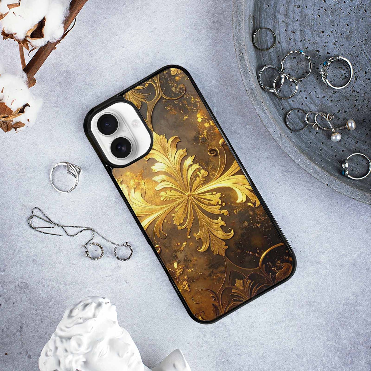 iPhone 16 Plus Case — Klimt Gold Leaf Artwork Pattern, Custom Phone Case