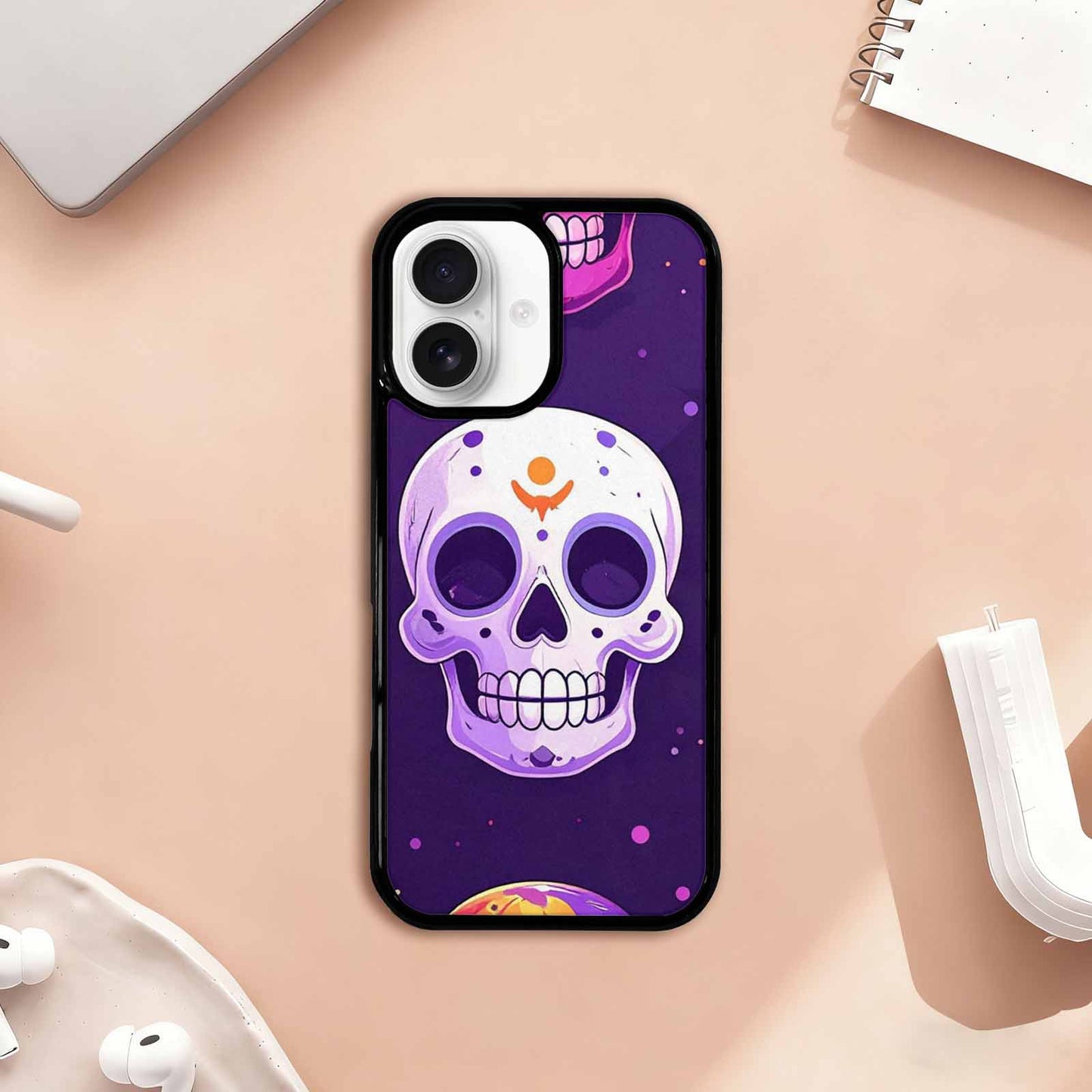 iPhone 17 Case — Halloween Skull Cartoon Art Gothic Skulls, Custom Made Phone Cover