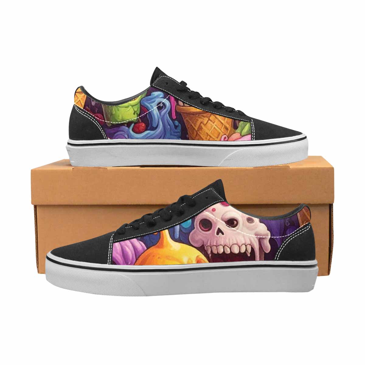 WOMEN'S Ice Cream Monsters Lace-Up Canvas Dreamlike Shoes