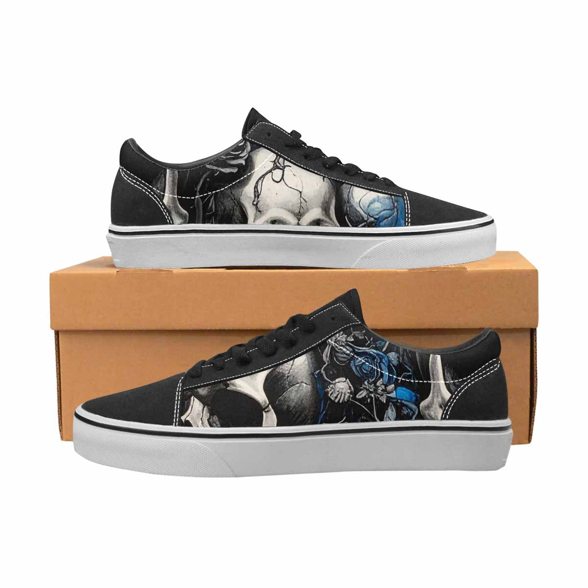 WOMEN'S Skull Roses Lace-Up Canvas Grunge Shoes