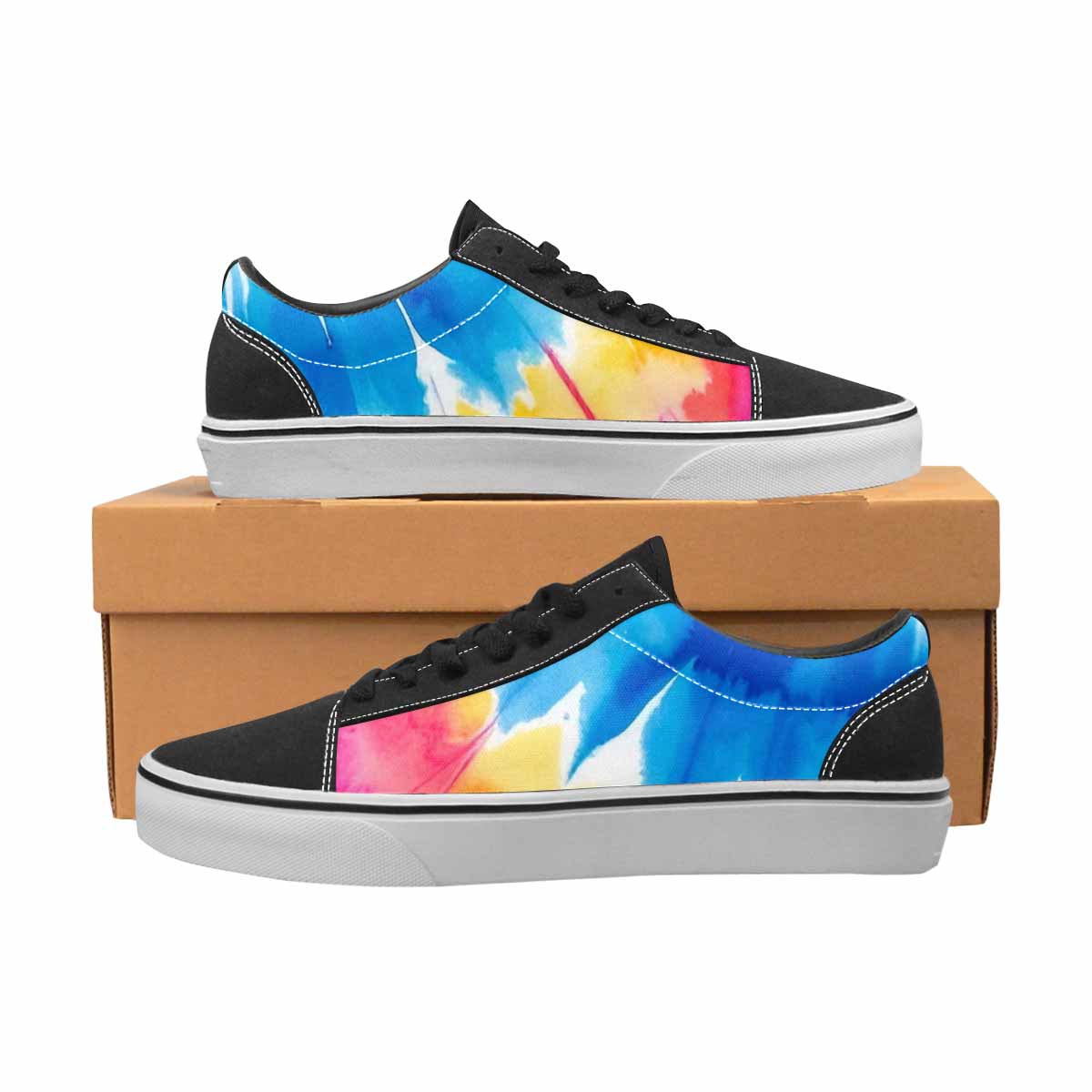 WOMEN'S Tie Dye Drip Canvas Lace-Up Cottagecore Custom Sneakers
