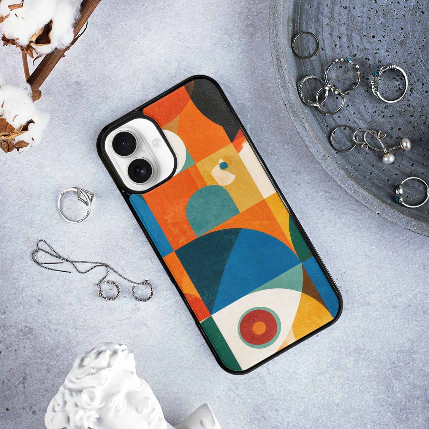 iPhone 16 Plus Case — 1990s Memphis Art Pattern, Custom Made Phone Cover