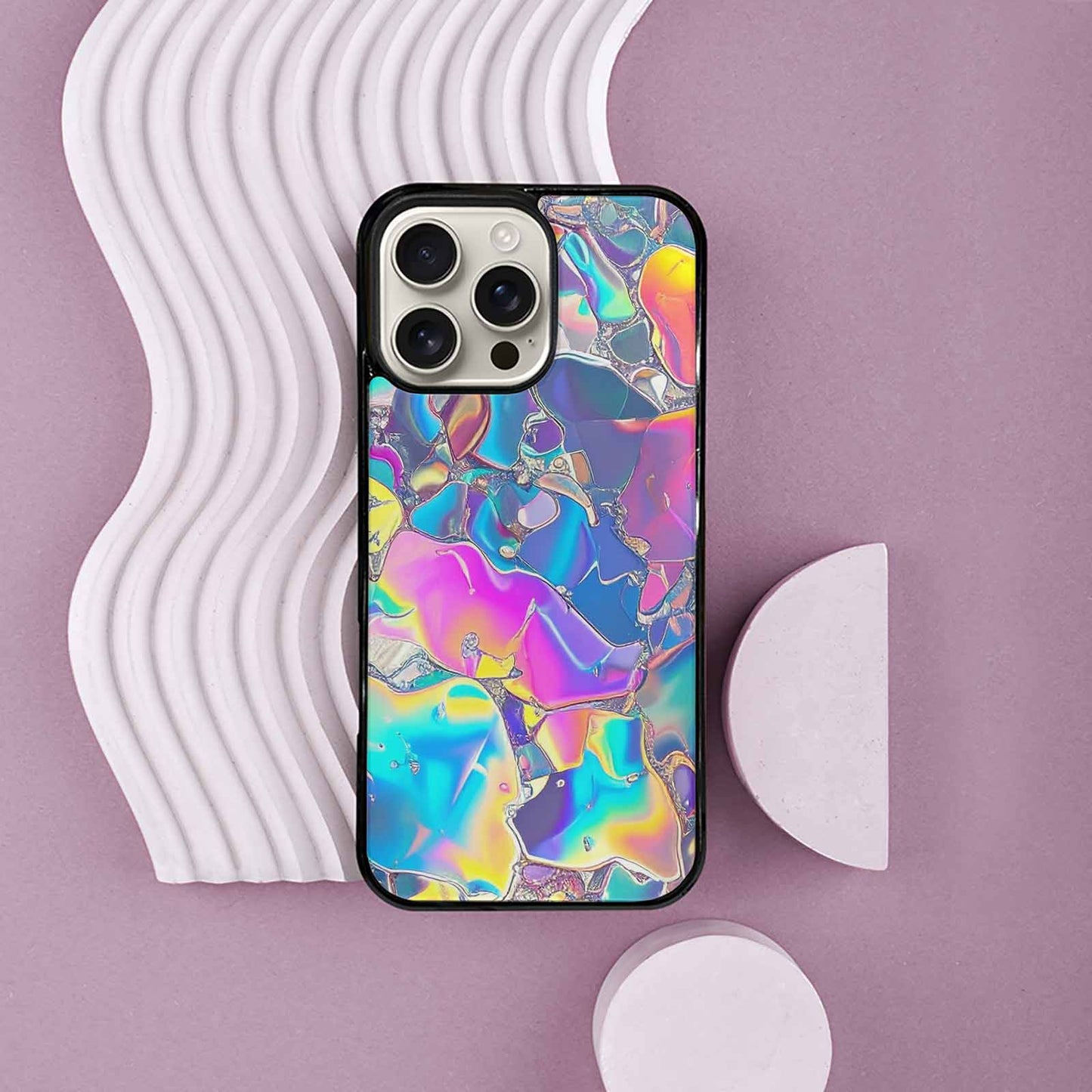 iPhone 16 Pro Max Case — Holographic Iridescent Shimmer Pattern Hundreds Of, Unique Phone Case Design