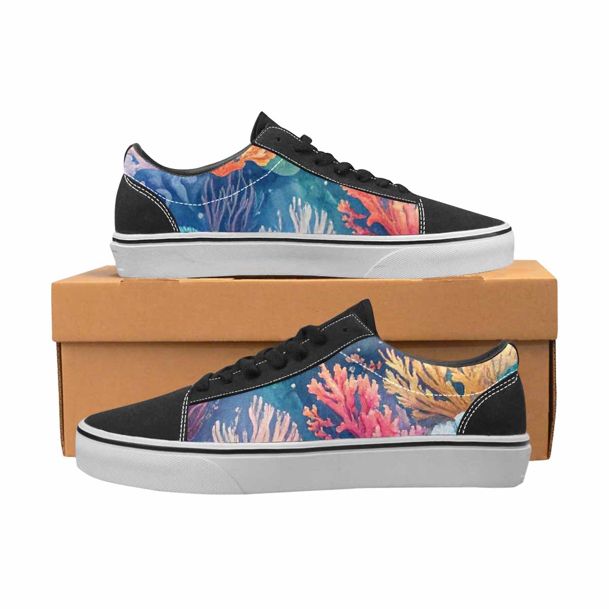 MEN'S Fish Scale Coral Canvas Lace-Up Neon Fantasy Shoes