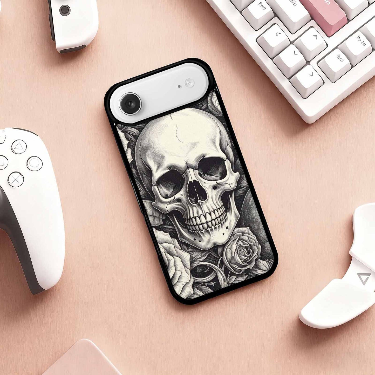 iPhone 17 Air Case — Skulls Roses Pen Ink Gothic Skulls, Personalized Phone Case