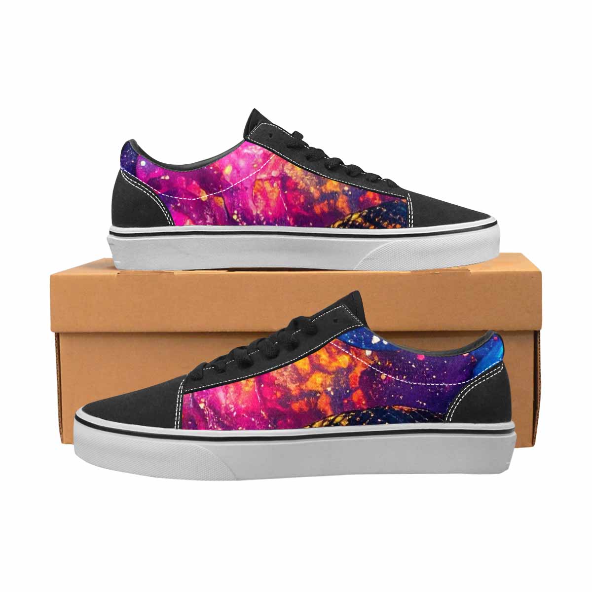 MEN'S Galaxy Snake Print Canvas Lace-Up Grunge Sneakers