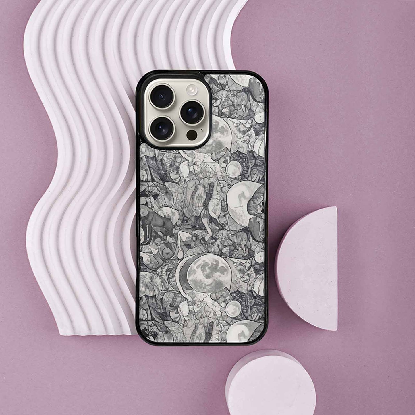 iPhone 16 Pro Max Case — Wolves Everywhere Collage Overlap Small Wolf, Custom Printed Phone Case