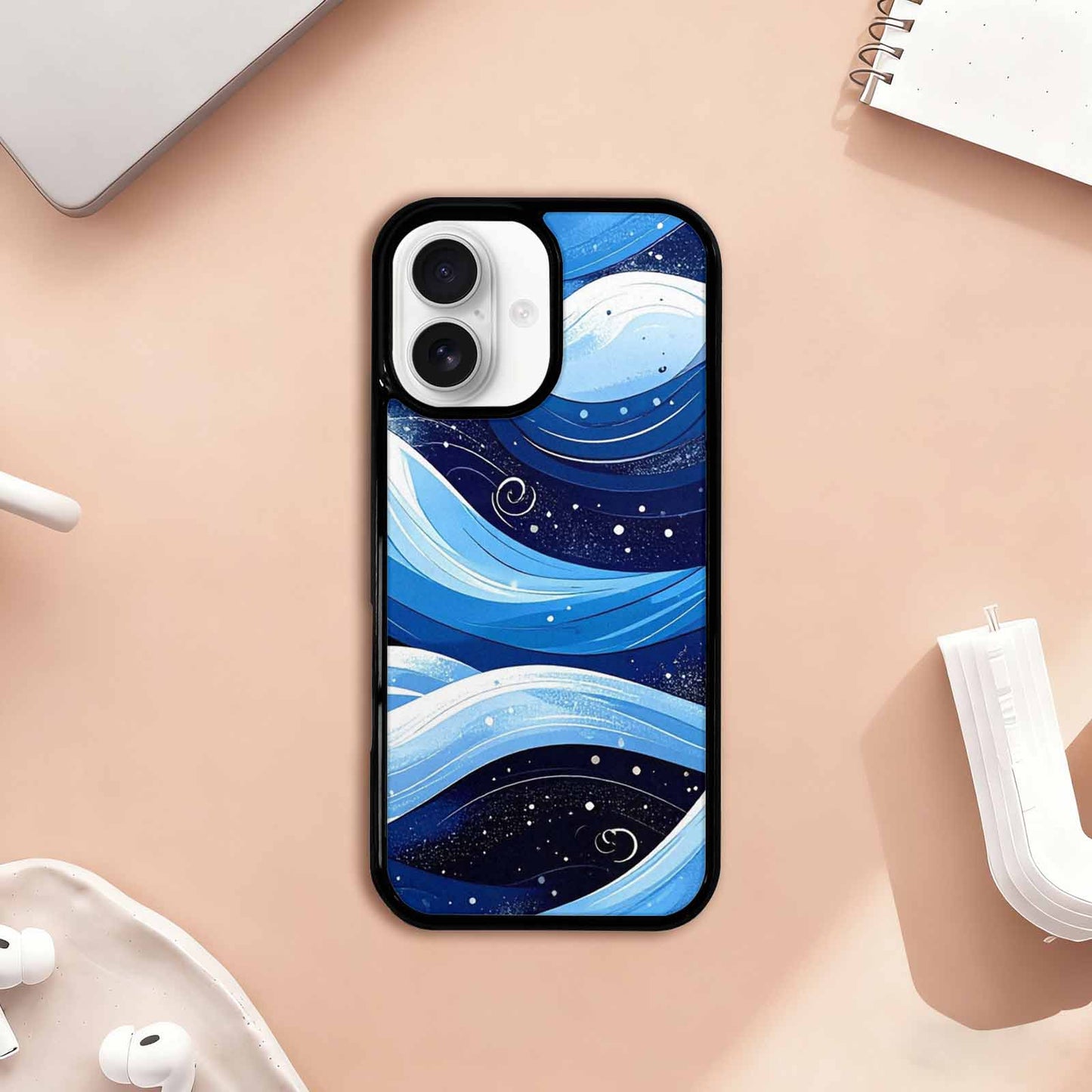 iPhone 17 Case — Glossy Winter Wave Cartoon Cute, Personalized Phone Case