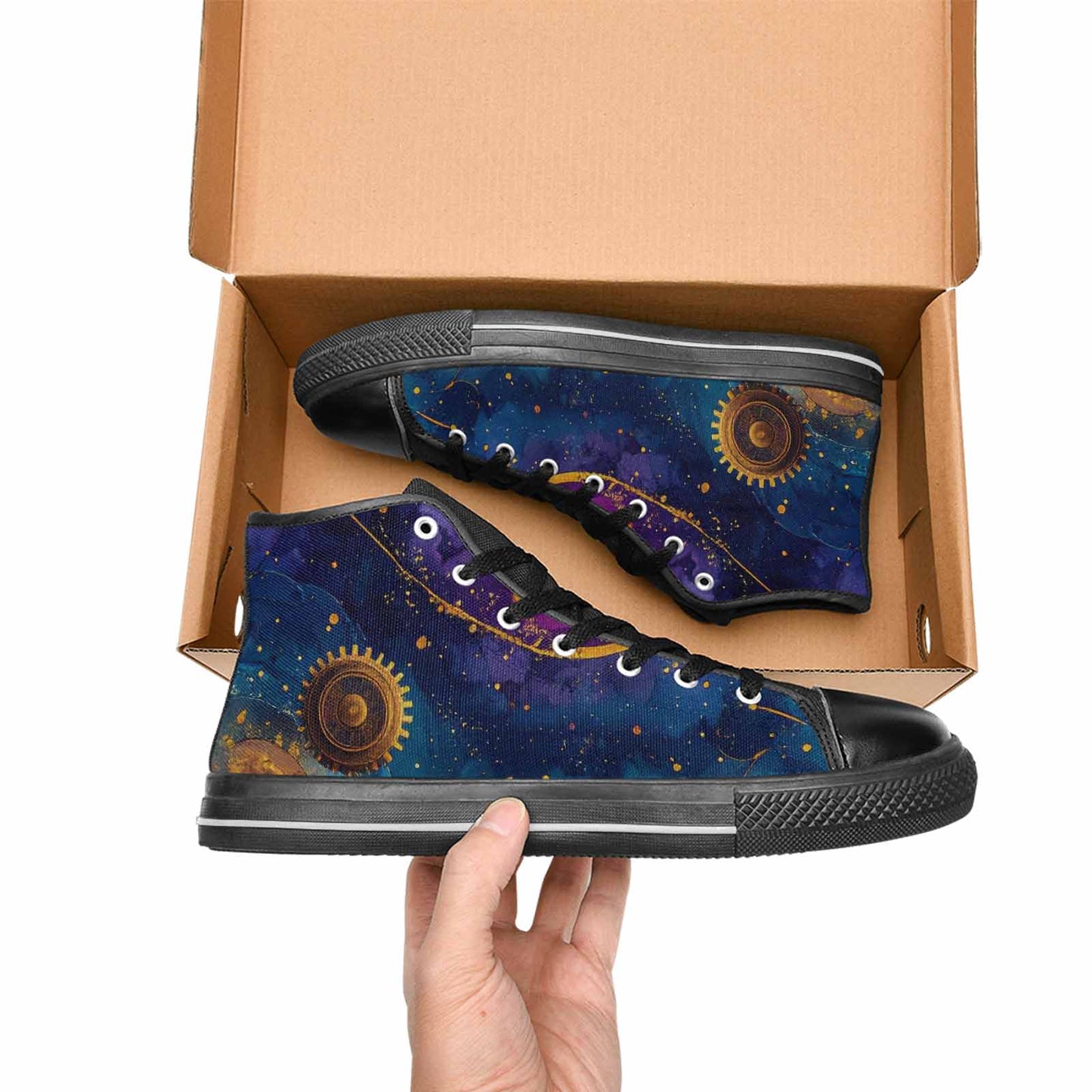 MEN'S Steampunk Galaxy High Top Canvas Surreal Custom Shoes