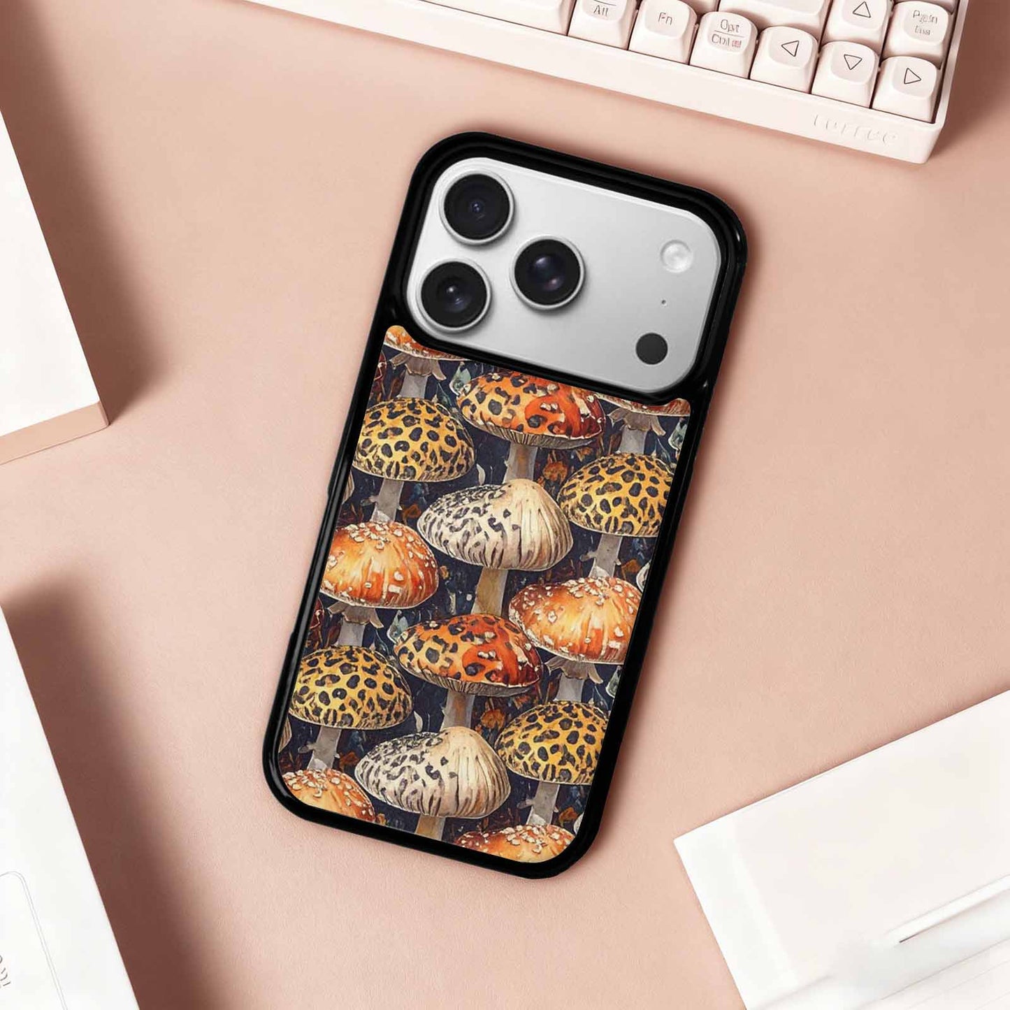 iPhone 17 Pro Case — Mushrooms Pattern Hundreds Of Original Art, Custom Art Phone Cover