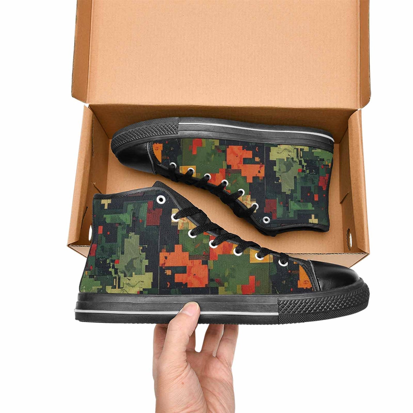 WOMEN'S Military Camouflage Blotch High Top Canvas Aesthetic Custom Shoes