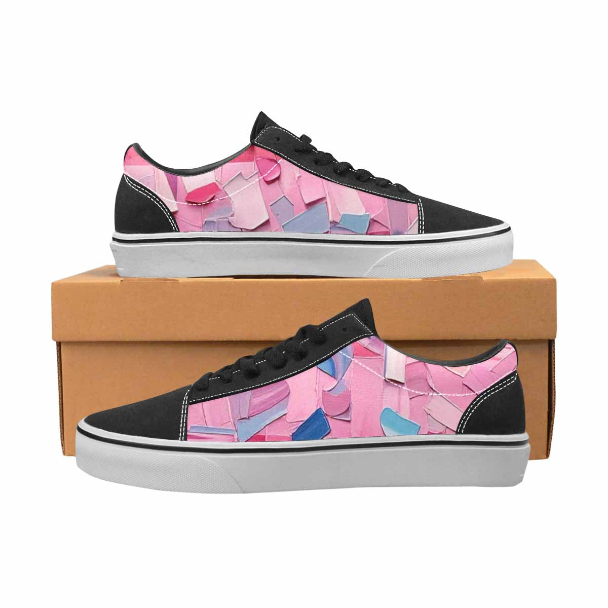 WOMEN'S Transgender Pride Flag Lace-Up Canvas Vibrant Chaos Sneakers