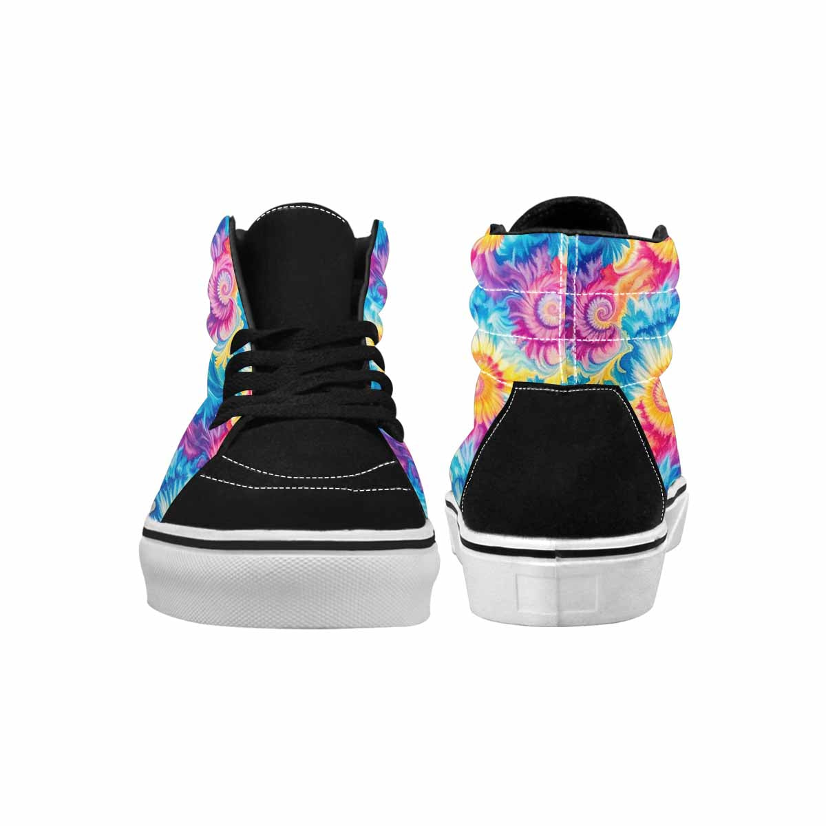 WOMEN'S Tie Dye Swirl High Top Canvas Neon Fantasy Shoes