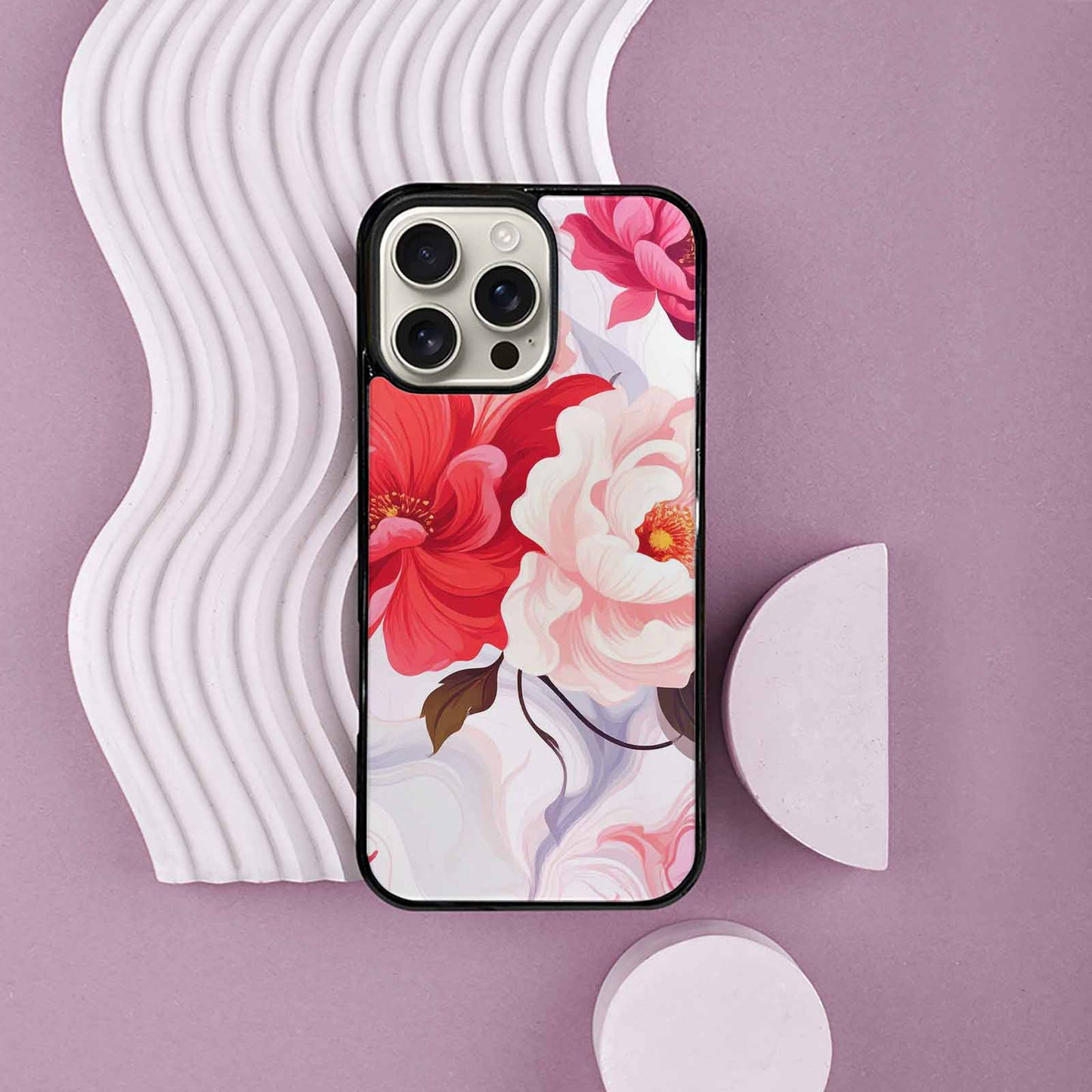 iPhone 16 Pro Max Case — Marble Floral Custom, Custom Art Phone Cover