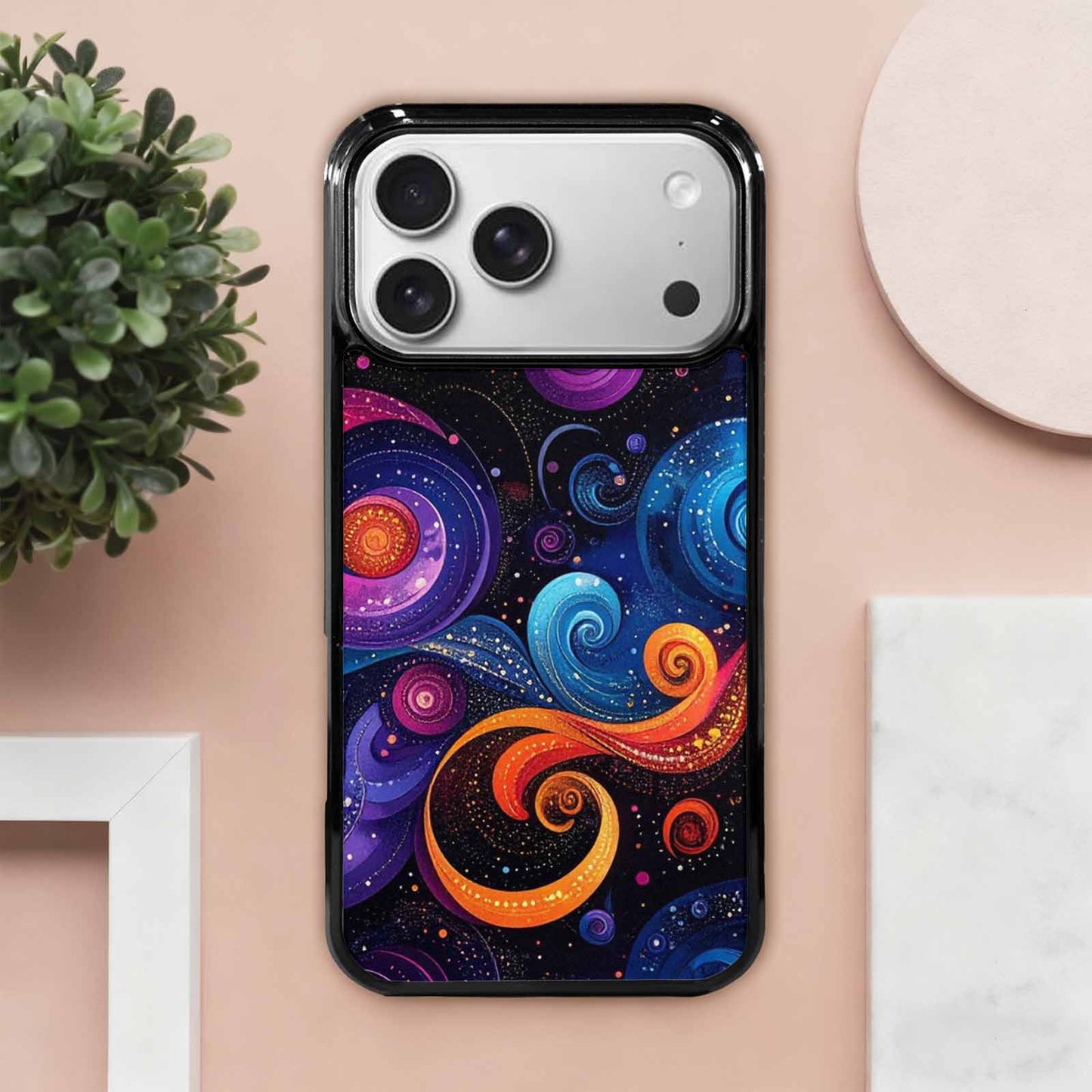 iPhone 17 Pro Max Case — Rose Galaxy Art Seamless Galaxy Space, Customized Protective Case