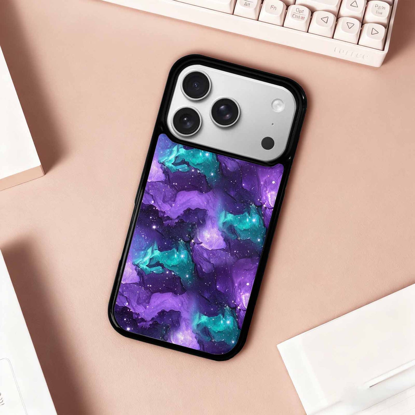 iPhone 17 Pro Case — Seamless Tileable Pattern Of Swirling Galaxy, Original Design Phone Case