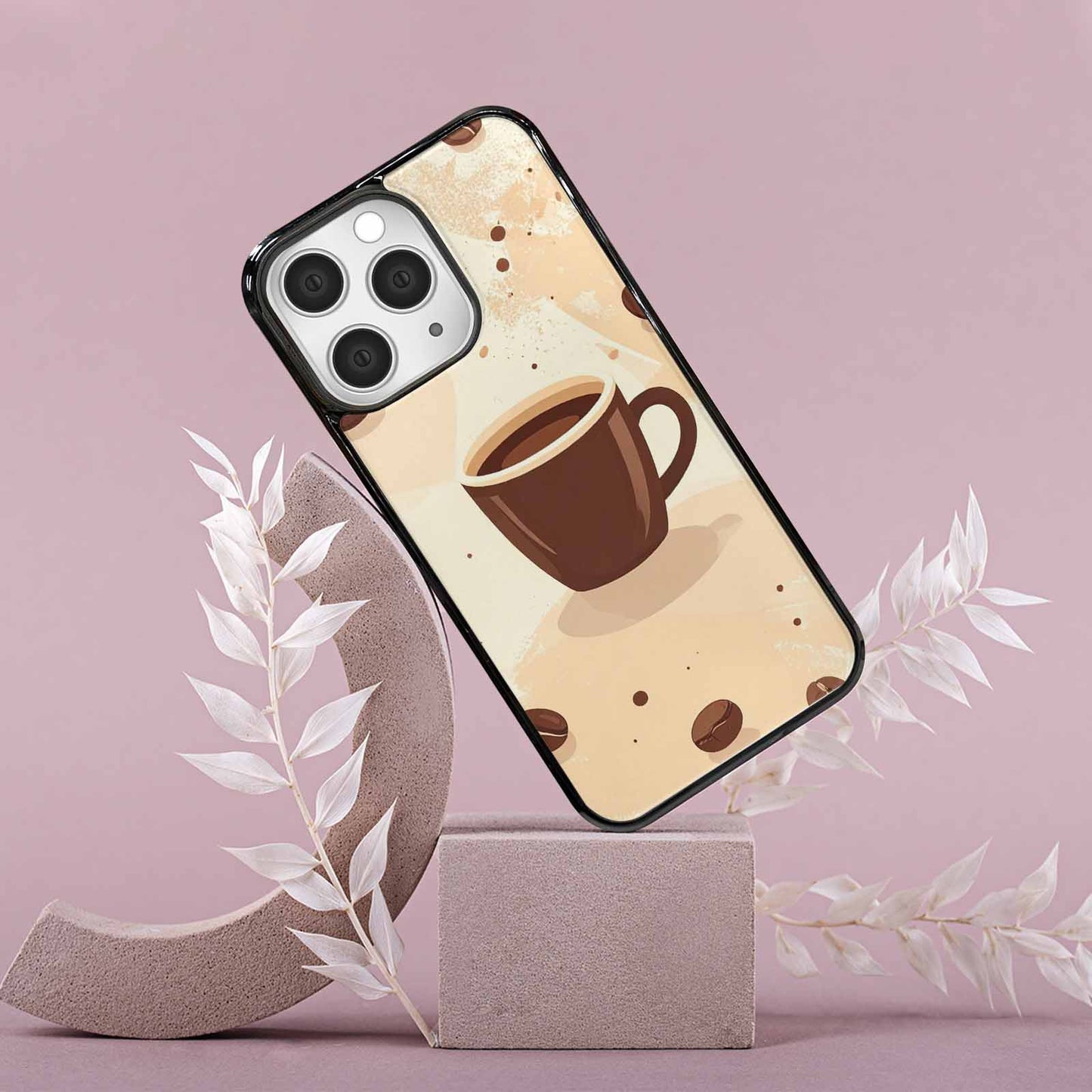iPhone 15 Pro Max Case — Coffee Cup And Bean Pattern Seamless, Custom Phone Case
