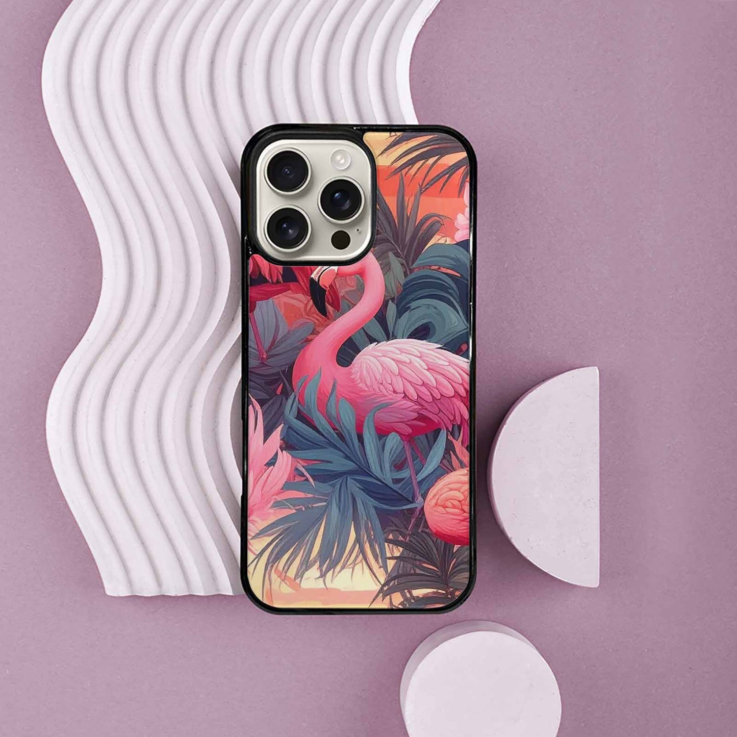 iPhone 16 Pro Max Case — Flamingo Tropical Flamingo Tropical Pattern Hundreds, Custom Art Phone Cover