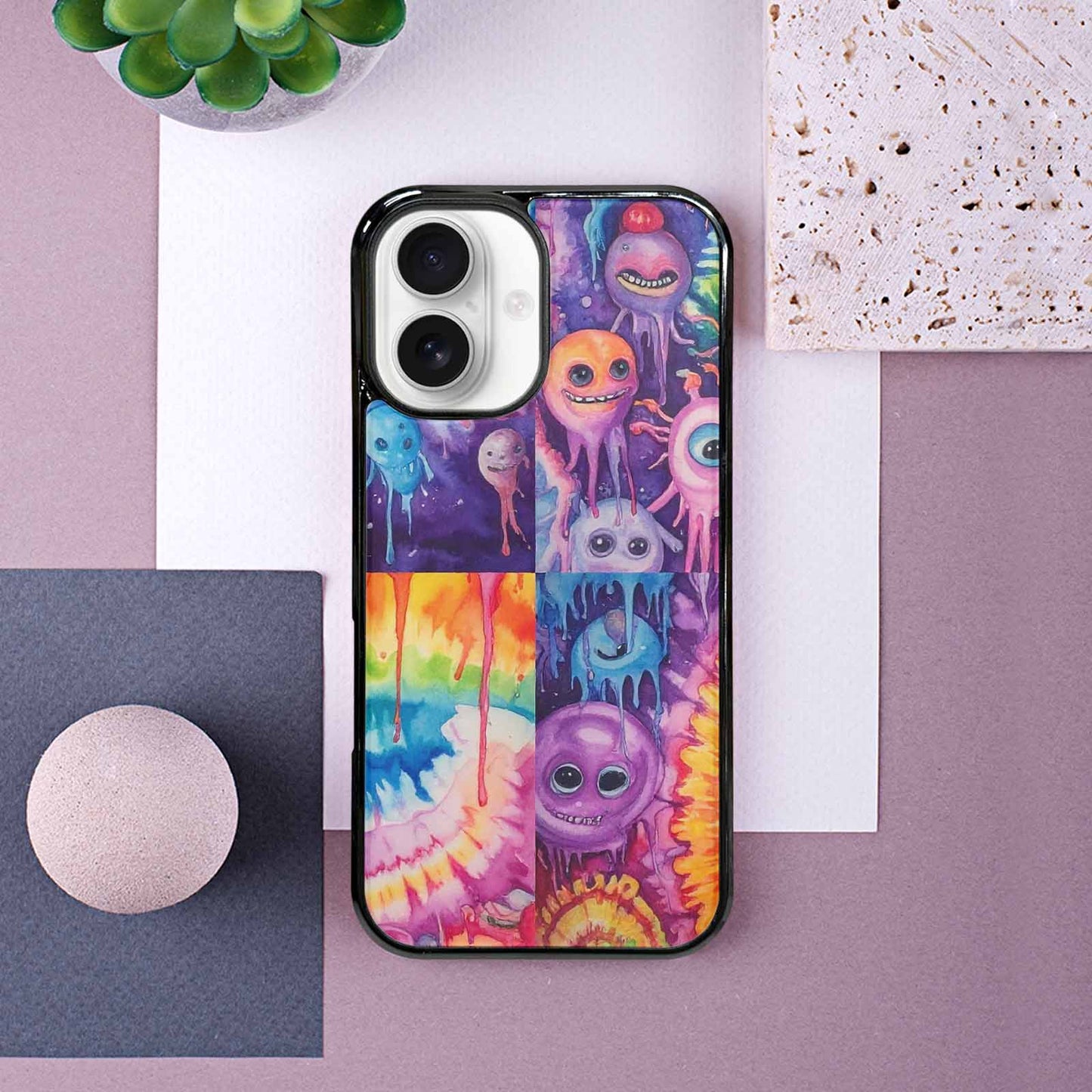 iPhone 16 Case — Aliens Tie Dyemelting Aliens P, Custom Designed Case Cover
