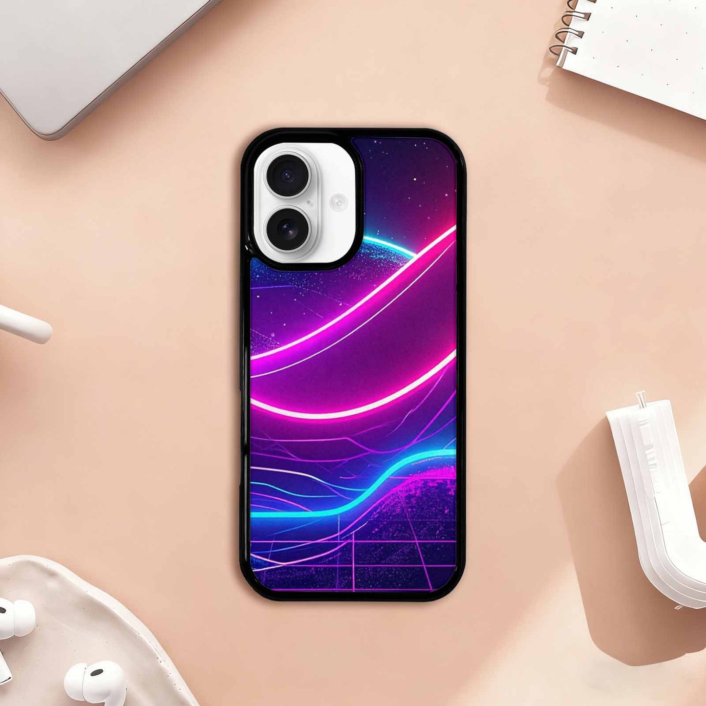 iPhone 17 Case — Neon Cartoon Art Pattern Retro Vintage, Customized Protective Case