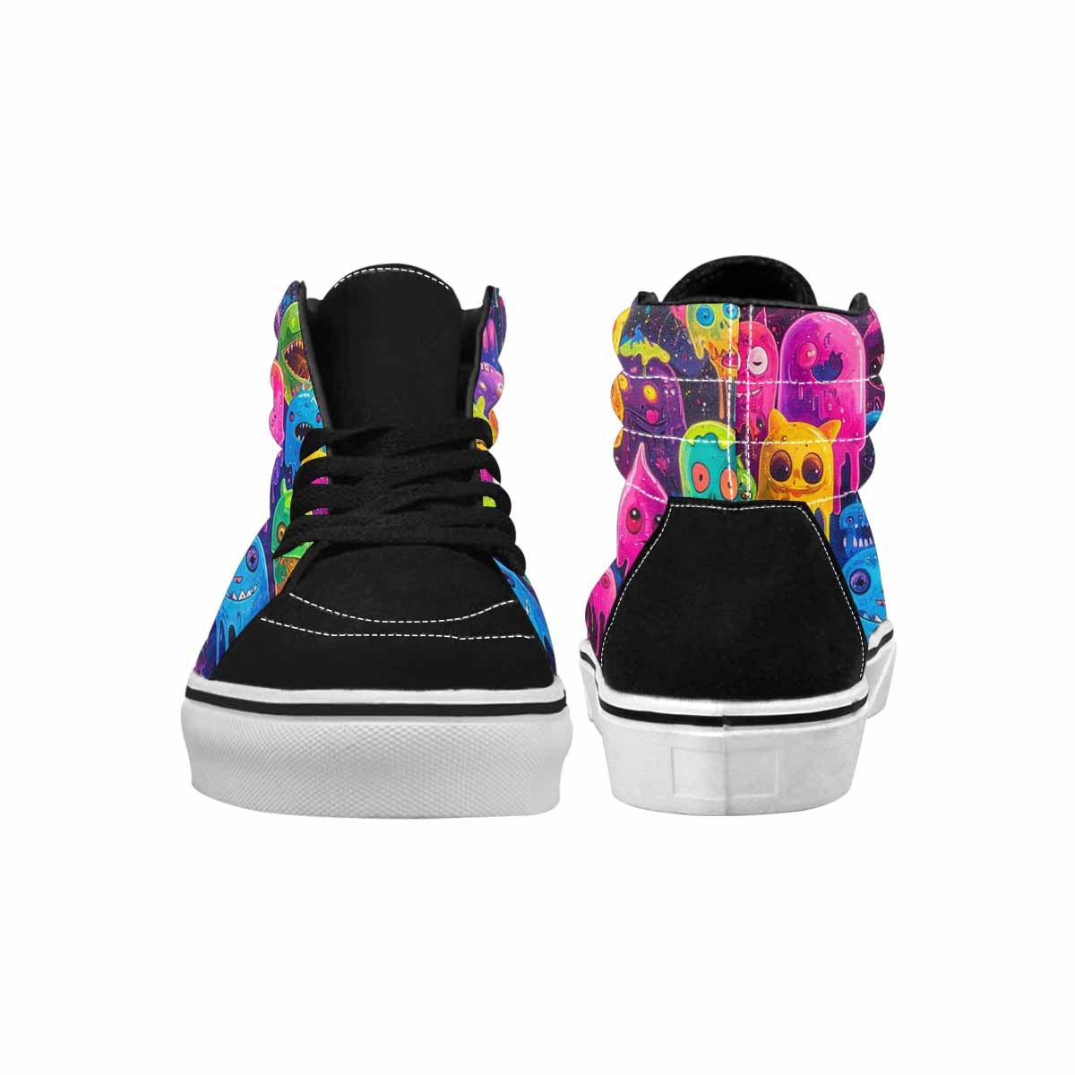 MEN'S Ice Cream Monsters High Top Canvas Wallpaper Art Sneakers