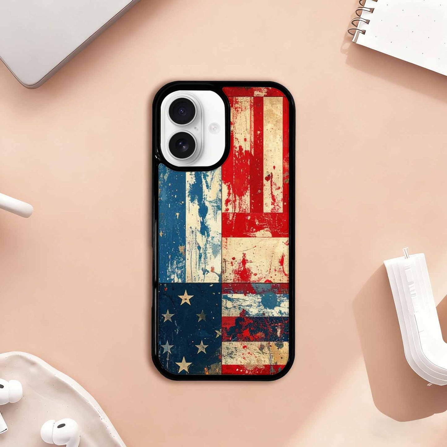 iPhone 17 Case — Small American Flag Stars Galaxy Space, Custom Made Phone Cover