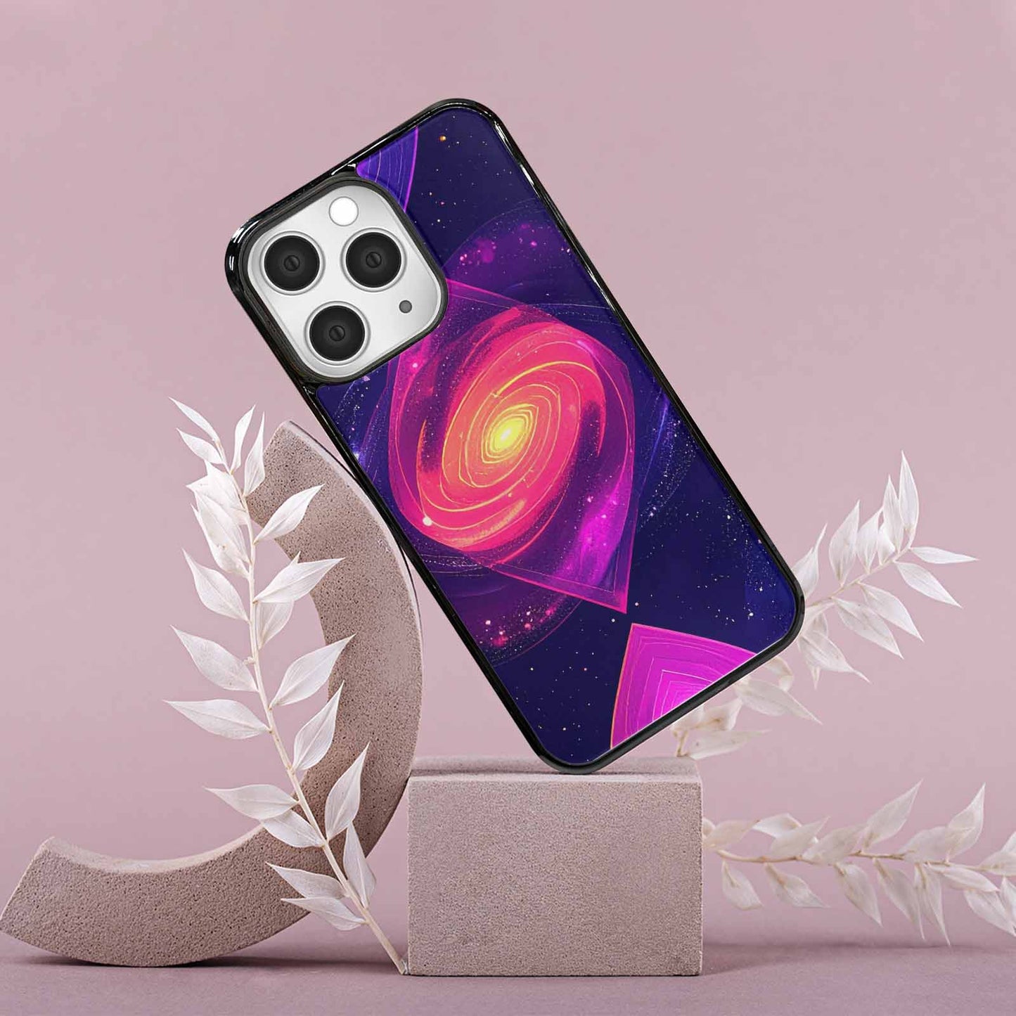 iPhone 15 Pro Max Case — Rose Galaxy Art Seamless Pattern Vibrant, Custom Printed Phone Case