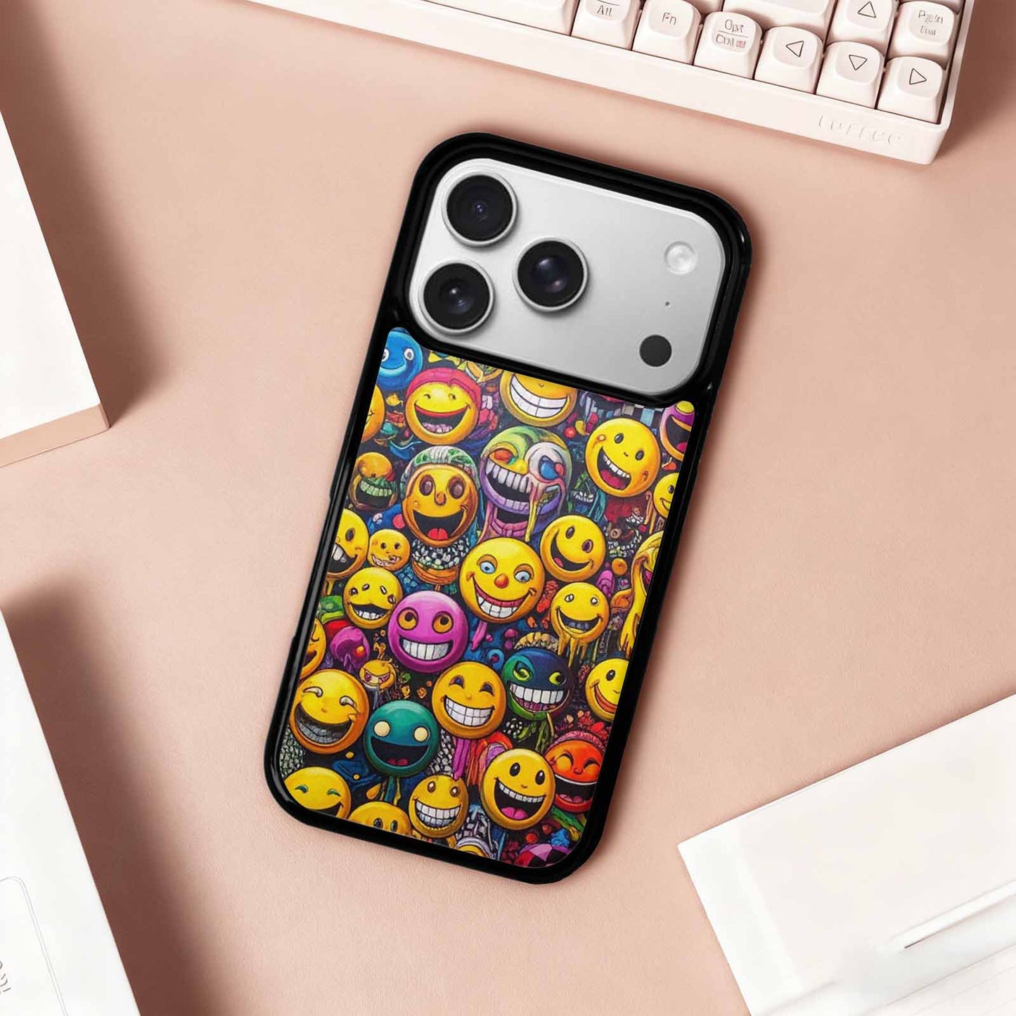 iPhone 17 Pro Case — Small Yellow Smiley Face Acid Original, Unique Phone Case Design