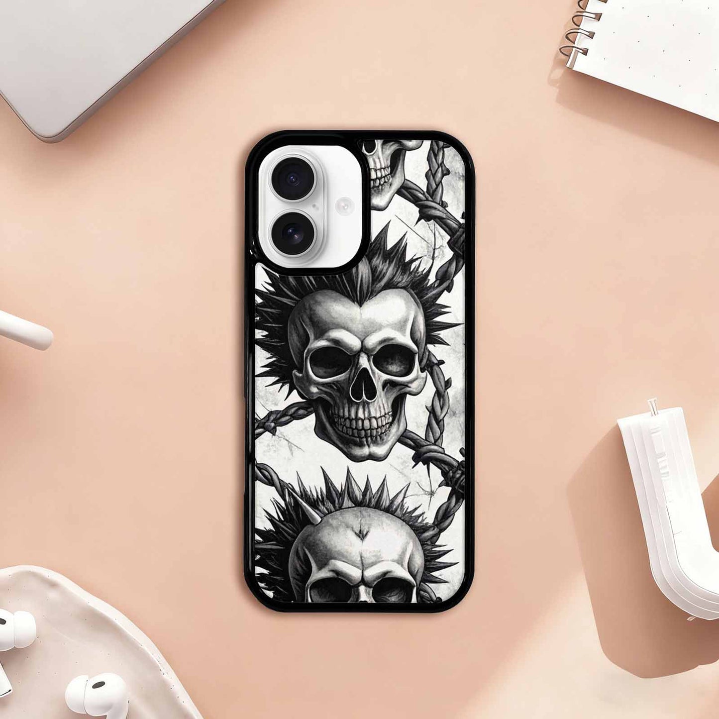iPhone 17 Case — Skull Dark Art Gothic Print Gothic, Custom Made Phone Cover